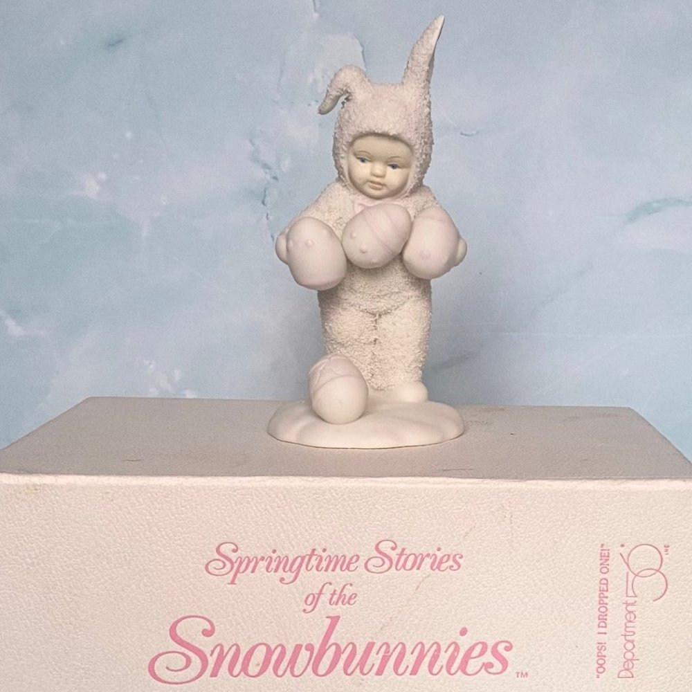 Easter Dept56 Snowbunnies "Oops! I Dropped One!" Figurine